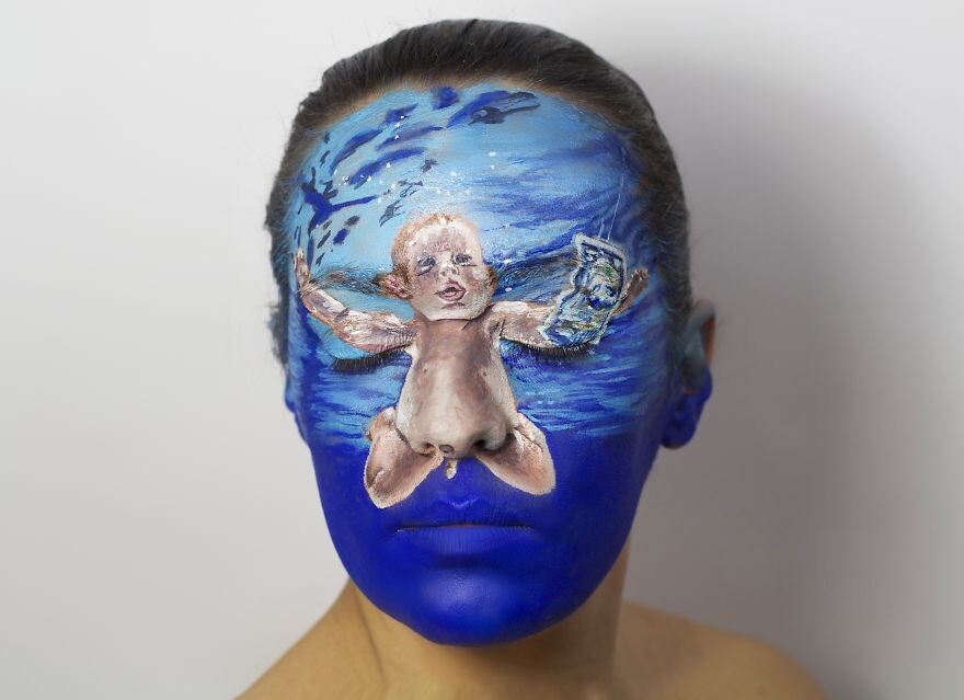 She Painted 11 Album Covers On Her Face For Record Store Day