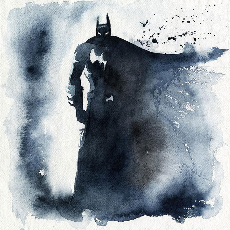 I Watercolor Superheroes With Big Splashes