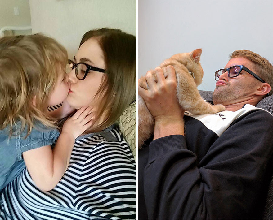 Single Guy Recreates His Twin Sister’s Baby Photos Using A Cat