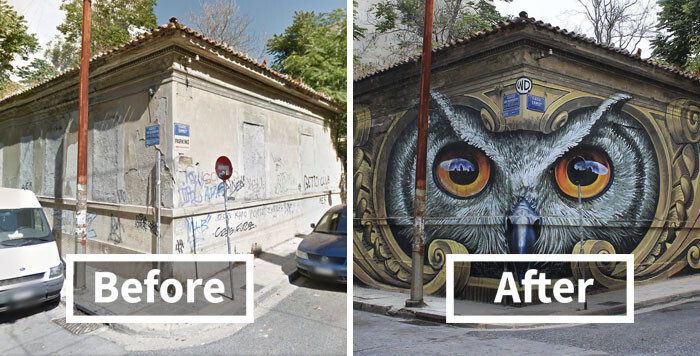 10+ Incredible Before &amp; After Street Art Transformations That’ll Make You Say Wow