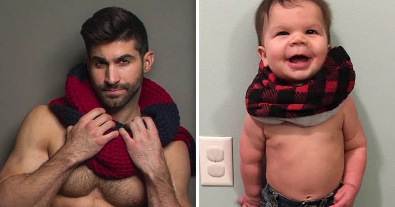 Mom Makes Fun Of Her Model Brother By Having Her Toddler Recreate His Poses