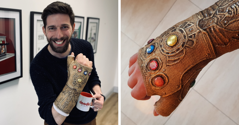 After Breaking My Wrist, I Turned My Plain Cast Into Thanos‘ Infinity Gauntlet