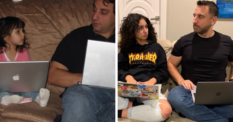 Dad Takes Photos Of Himself And His Daughter Sitting On The Couch Since 2007