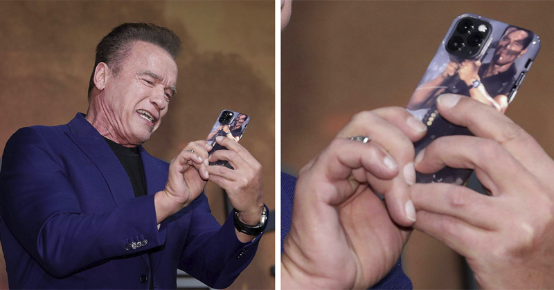 Arnold Schwarzenegger Is Spotted With The Most Fitting iPhone Case