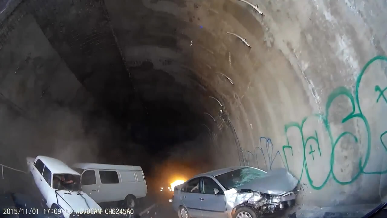 Замес в тоннеле на трассе Ялта-Севастополь