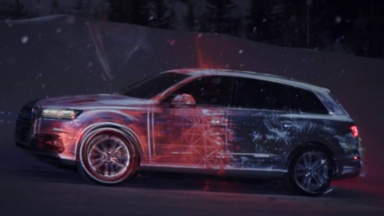 Audi оживила заснеженные горы проекцией Q7