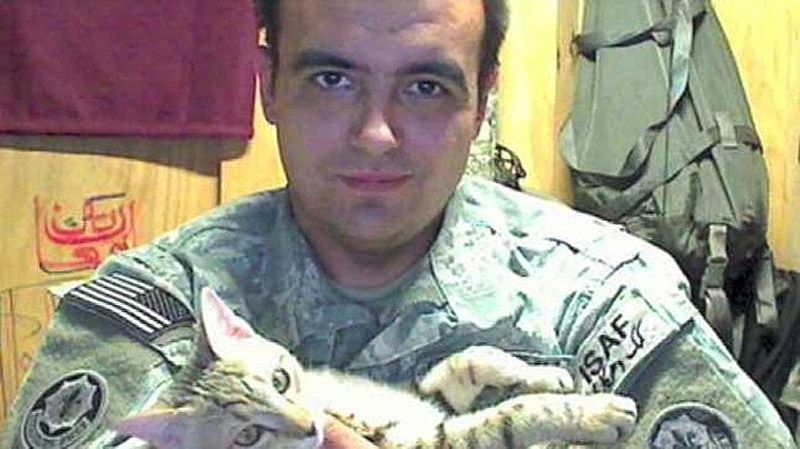 Американский солдат спас из Афганистана бродячего кота