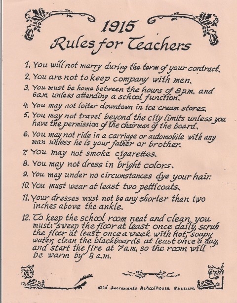 Правила поведения учителей 100 лет назад
