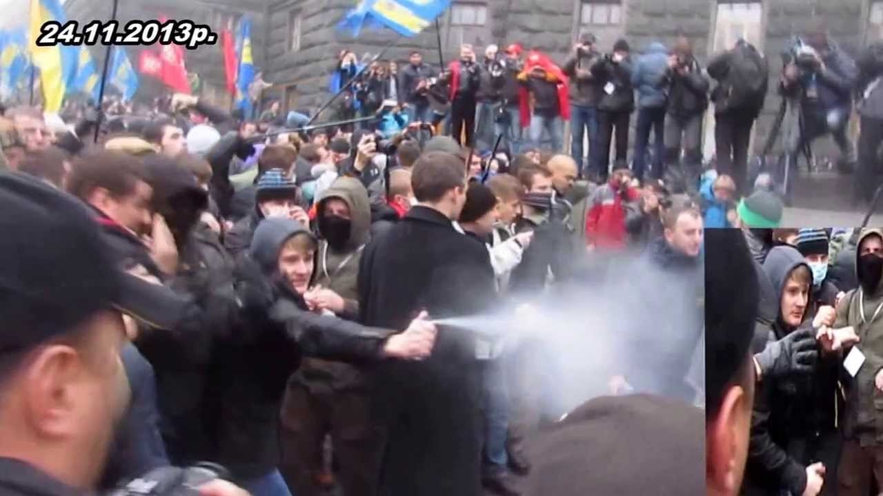 "Мирные " демонстранты с Хрещатика 