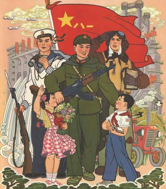 Дети и солдаты на китайских плакатах 1950-х - 80-х годов