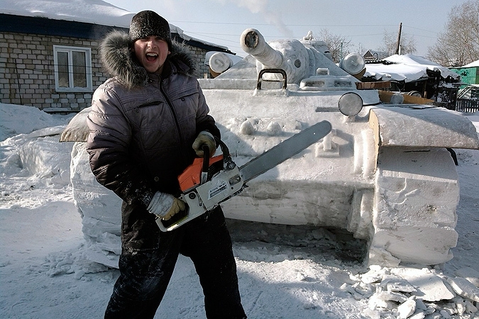 Танк в бабушкином огороде