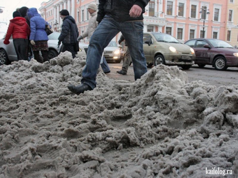 Москву «пересолили» противогололедными реагентами.