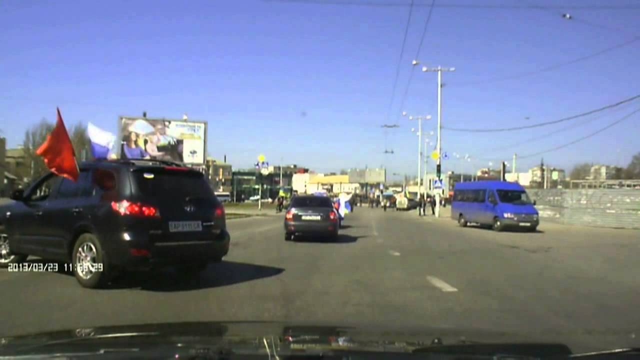 Запорожье - нападение на авто-колонну пророссийски настроенных граждан