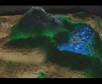 Виртуальная вода в интерактивной песочнице