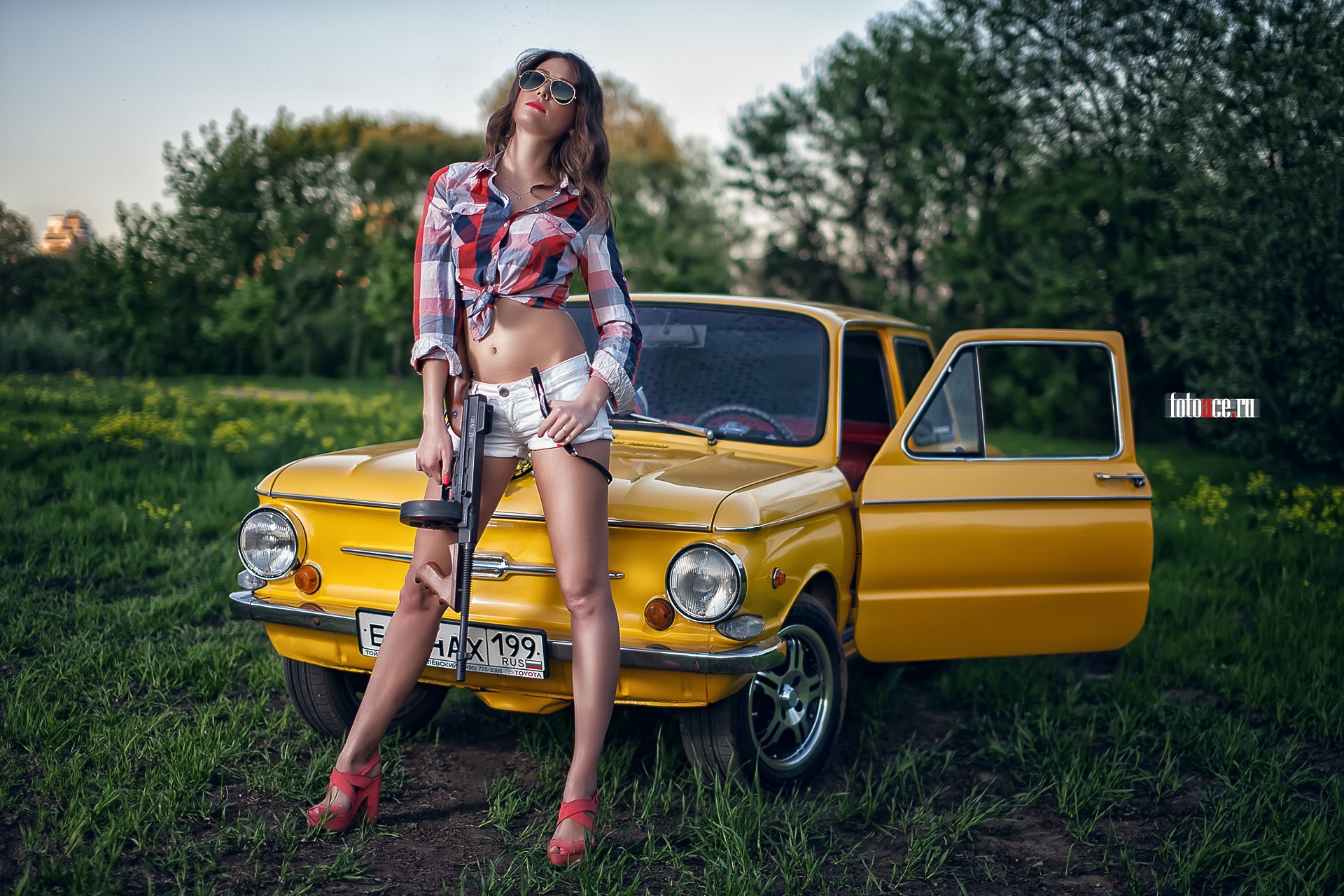 Сет из серии Car&amp;Girl, желтый позитив!  ЗАЗ-968А