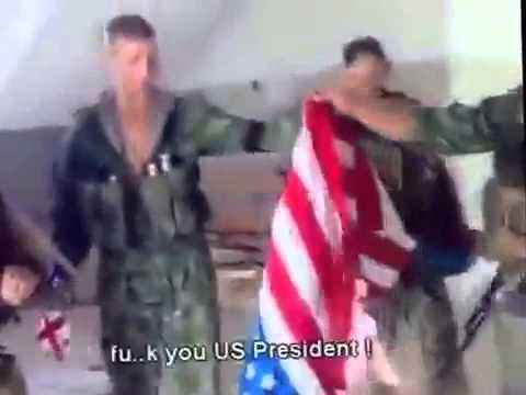 Русские солдаты сожгли флаг США