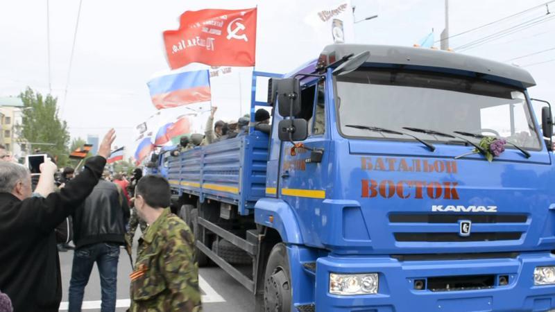 Батальон ВОСТОК уезжает из Донецка 
