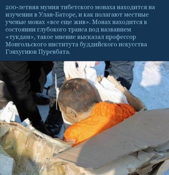 В Улан-Баторе изучают мумию 200-летнего монаха,который &quot;все еще жив&quot;