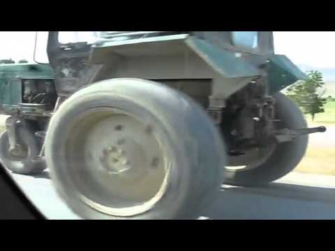 Туркменский трехколесный трактор 