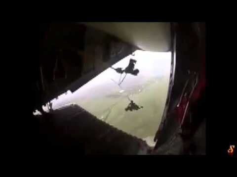 Неудачный прыжок с парашюта, итальянского десантника