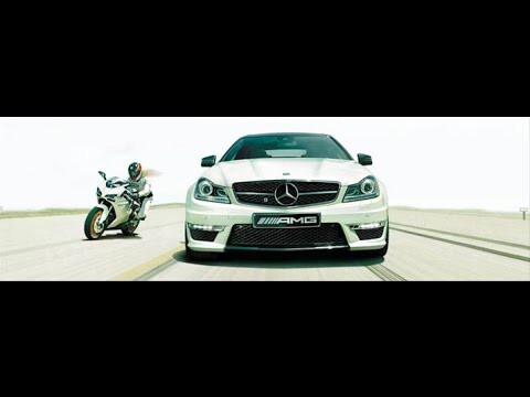 Мерседес C 63 AMG против Ямахи Р1