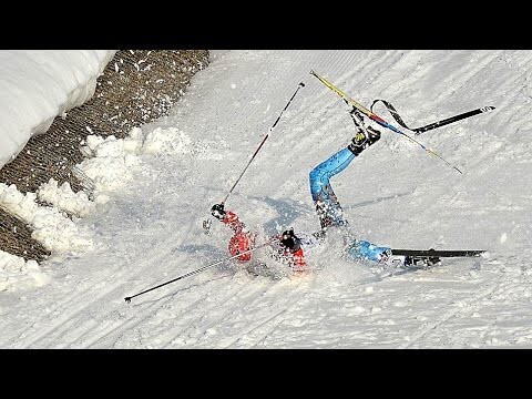 Самое жуткое падение в лыжном спорте!