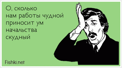 О, сколько  нам работы чудной  приносит ум  начальства  скудный