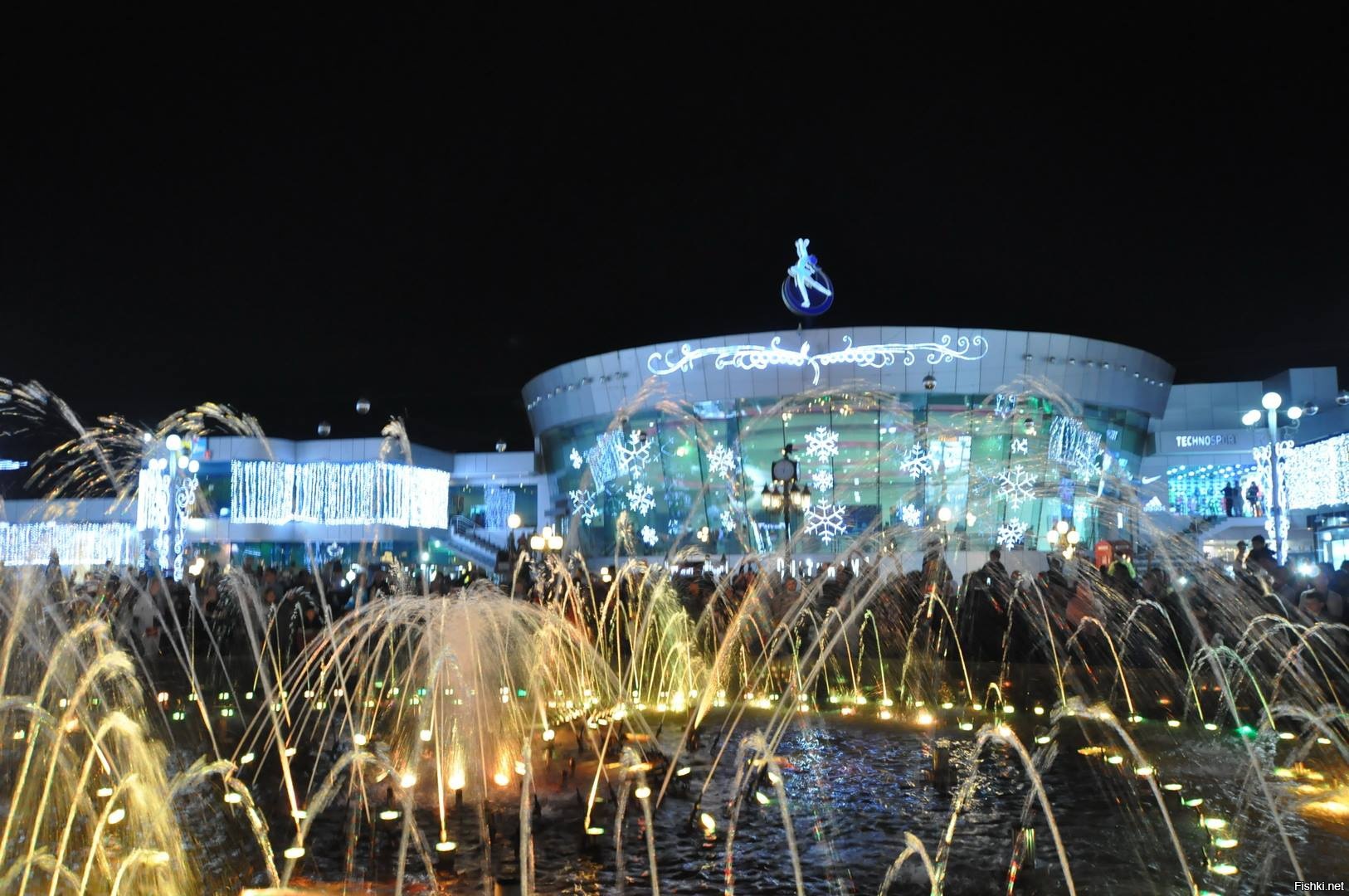 Летний ледовый каток за музыкальным фонтаном