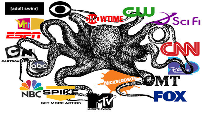 6 корпораций, контролирующих почти все американские СМИ.