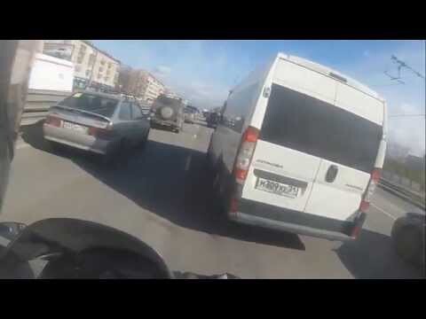 Авария с байкером в Москве 
