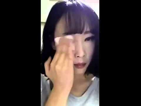 Корейская девушка с макияжем и без 