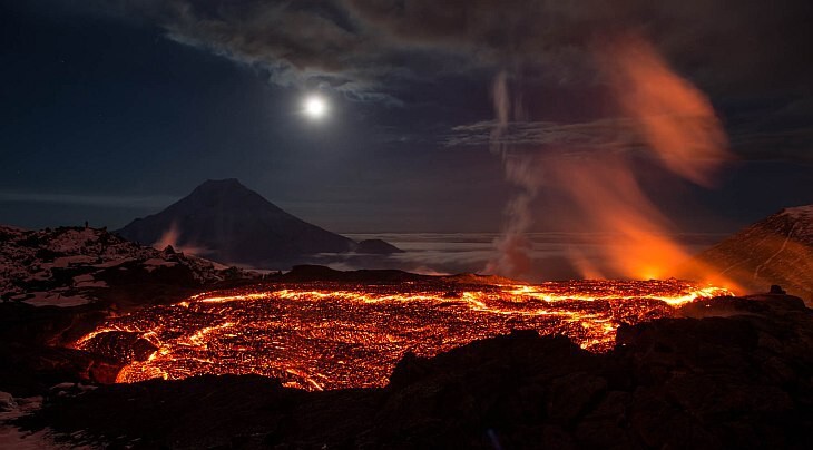  Фоторепортаж извержения вулкана Плоский Толбачик на Камчатке