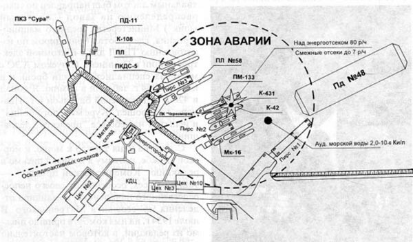 Авария АПЛ К-431 в бухте Чажма