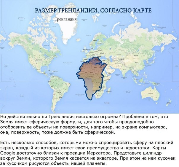 Как привычные нам карты искажают реальные размеры некоторых стран