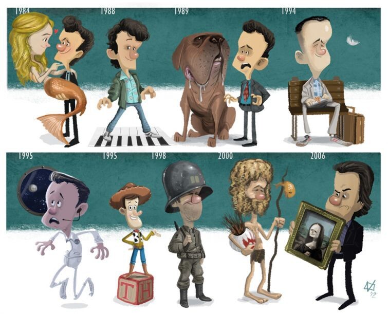 Эволюция голливудских актёров и их персонажей в смешных иллюстрациях