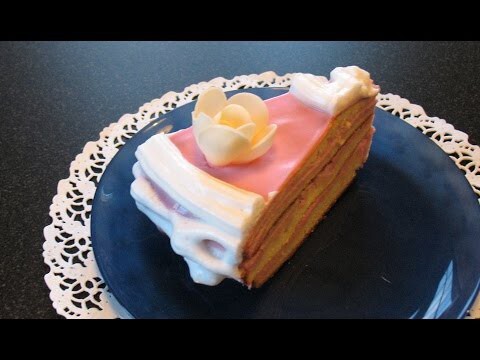 Сметанник с розовым кремом - рецепт простого торта 