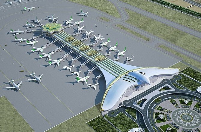 Потрясающий аэропорт «Летящий сокол» строится в Туркменистане 