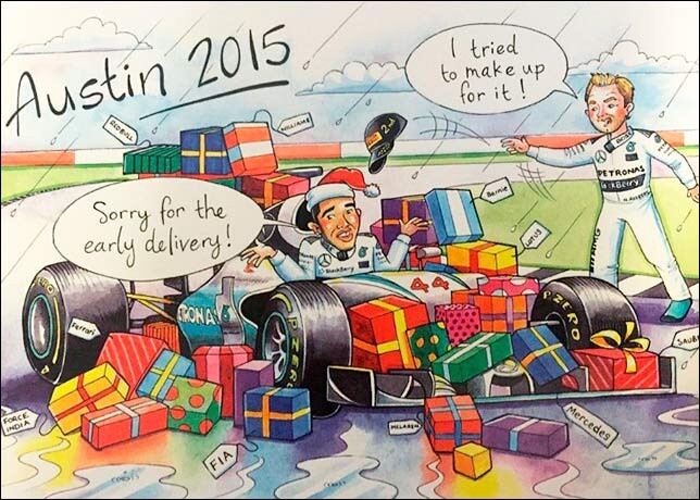 Подборка рождественских открыток-карикатур от босса Формулы-1 Берни Экклстоуна 