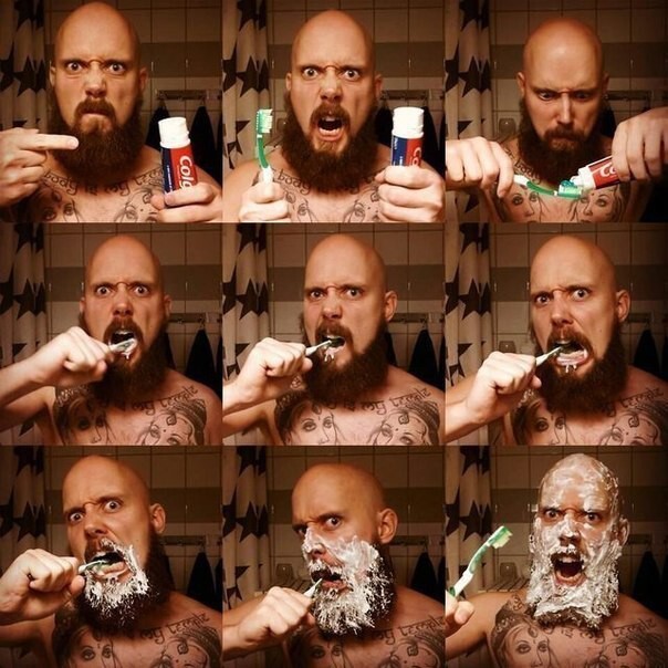 Как чистят зубы настоящие мужики!