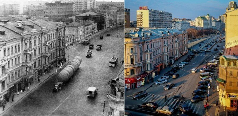 Архивные фото: российские города во время Великой отечественной — и сегодня