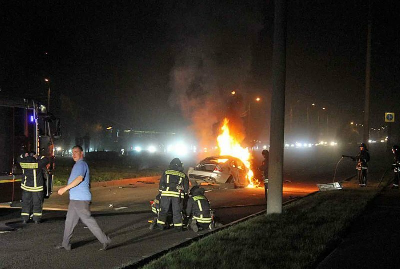 Серьезная авария во время уличных гонок в Зеленограде