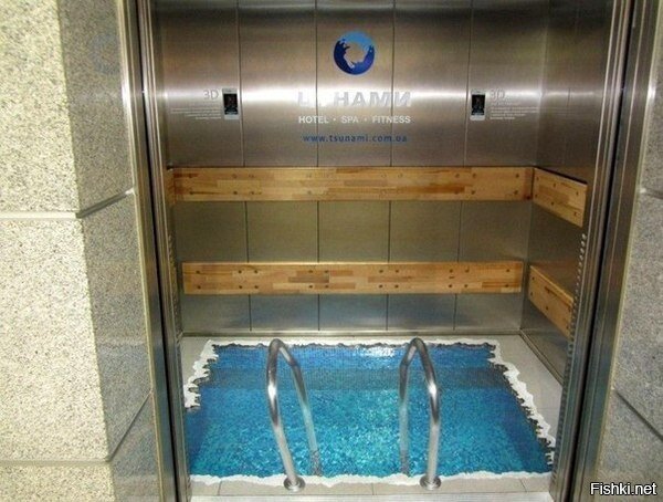 3D пол в лифте