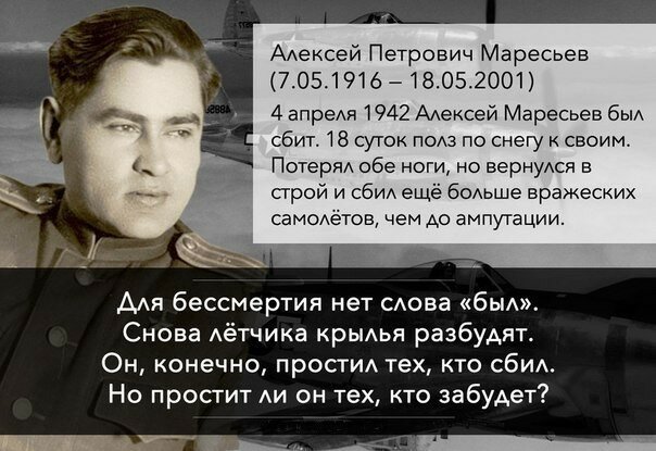 Алексей Маресьев. Повесть о настоящем человеке. 100 лет со Дня рождения.