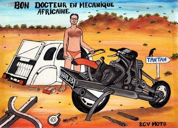 Как собрать мотоцикл из разбитой машины и выбраться из марокканской пустыни