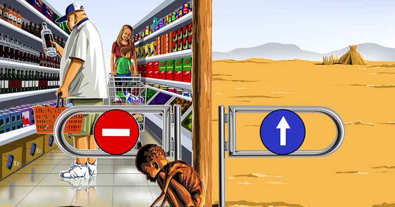 Супермаркет: сатирические иллюстрации современных проблем от Гундуза Агаева