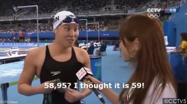 Эмоции китайской пловчихи