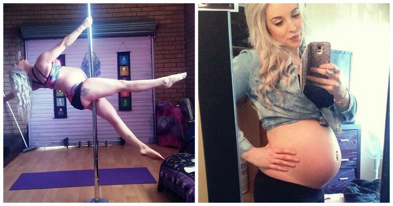 Находясь на 35-й неделе беременности эта девушка продолжает заниматься танцами на пилоне