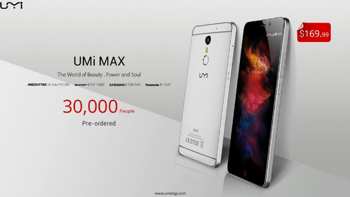 30 000 смартфонов UMi Max отправятся к своим владельцам