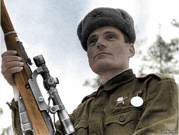 Советский снайпер -ас Владимир Пчелинцев, уничтожил 156 нацистов потратив 157...