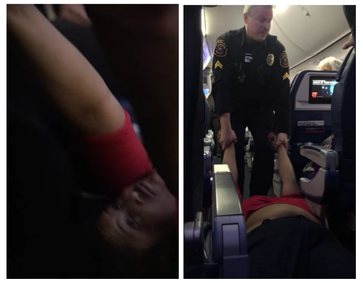 Женщину выволокли из самолета за руки и за ноги